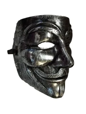 $6.99 • Buy Brushed Silver Guy Fawkes Anonymous V For Vendetta Halloween Costume Mask