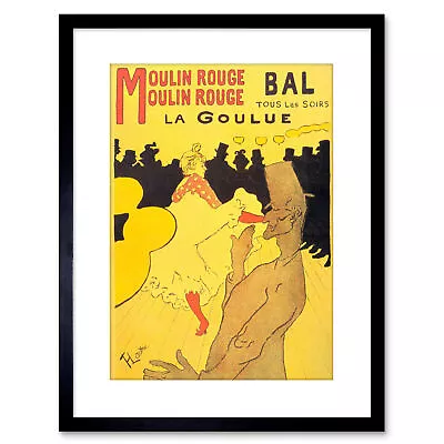 Painting Lautrec Goulue Moulin Rouge Framed Picture Art Print 9x7 Inch • $19.99