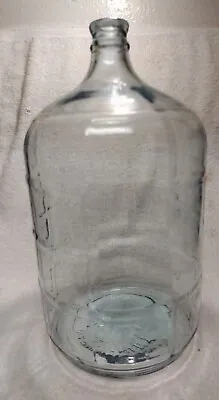 Light Blue Vtg VR 5 Gallon Glass Checker Bottle.  Crack On Bottom. SEE PICTURES! • $59