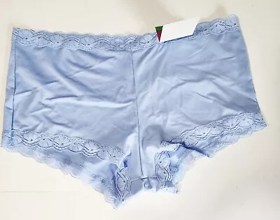 Maidenform Microfiber Boyshort Underwear Panty Gingham Blue 40760 Sz 7/L-NWT • $11.99