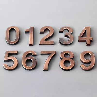 Metal Bronze House Number Door Plate Custom Sign Door Number Sticker Vintage • $6.97