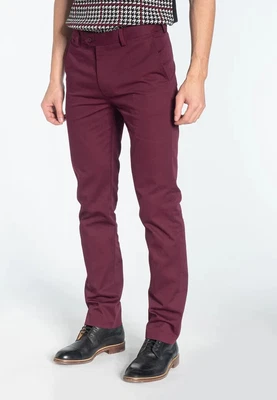 £24.99 • Buy Merc London Stay Press Trousers Colour Wine 36Reg Was £65 Now £35!