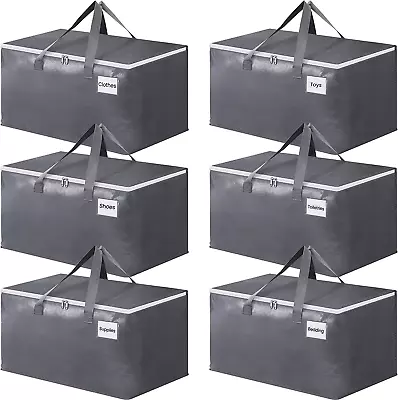 Large Moving Boxes With Zippers & Handles Moving Supplies With Lids 6 Pack • $46.04