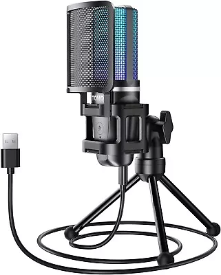 Microfono USB Con Tripode Para Streaming Podcasting Y Grabacion De Voz US NUEVO • $52.99