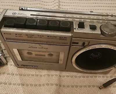 Sanyo AM/FM 2 Band Radio Cassette Recorder Vintage BoomBox  • $88.24