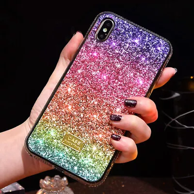 Bling Sparkle Diamond Gradient Rainbow Case For IPhone 15 14 13 12 11 Pro Max  7 • $12.21