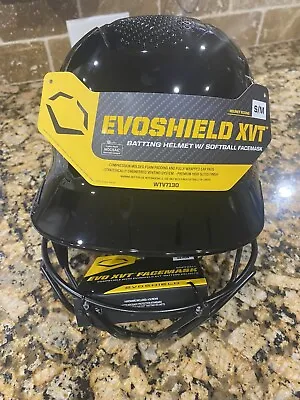 NEW EvoShield XVT Batting Helmet  W/Face Mask Size S/M  Black • $35