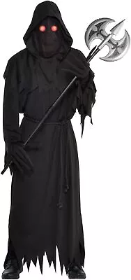 Glaring Reaper Grim Death Black Scary Evil Fancy Dress Halloween Adult Costume • $38.95