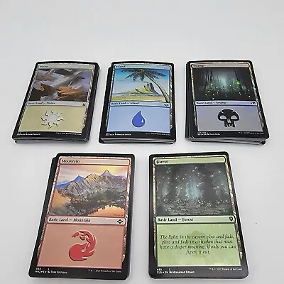 100 FOIL Magic The Gathering Foil Basic Land Cards Lot - 20 Of Each - MTG FTG • $14.99