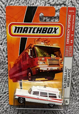 Matchbox '63 Cadillac Ambulance White Gene Mercy Hospital 56 NIP  2009 • $5.60