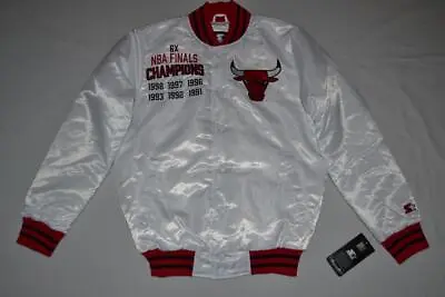Starter Chicago Bulls  Varsity Satin Full-snap Jacket Champions All Sizes • $115