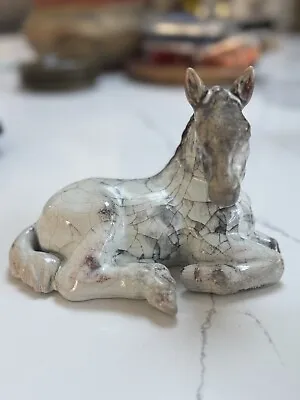 Vintage Michael Andersen & Son Denmark MCM Ceramic Reclining Horse Figurine  • $38
