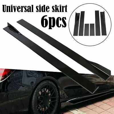 $45.95 • Buy Gloss Black Side Skirts Rocker Splitter Lip For Honda Civic SI EX LX Coupe Sedan