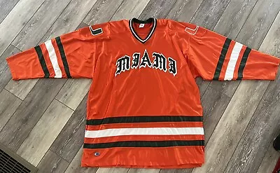 Vintage 1990s Miami Hurricans Sewn Hockey Jersey Size XL Pre-owned • $32