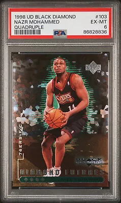 1998-99 Upper Deck Black Diamond Quadruple NAZR MOHAMMED #103 RC Quad #/50 PSA 6 • $149.95