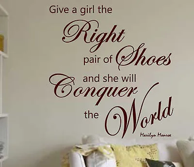 WALL STICKERS MARILYN MONROE Right Shoes WALL QUOTES Wall Art Decal  N46 • £7.99