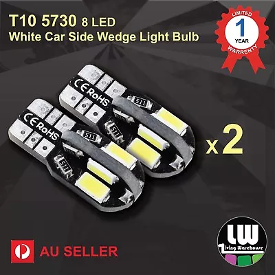 2pcs Canbus T10 5730 8 LED SMD White Car Side Wedge Light Lamp Bulb -194 168 W5W • $5.39