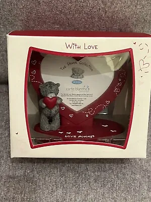 Me To You Valentines Day Heart Shape Photo Frame In Gift Box Blue Nose Bear • £14.99