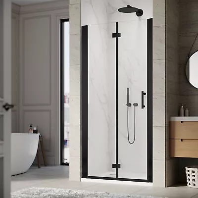 SUNNY SHOWER 32  W X 72  H Bi-Fold Pivot Shower Door Walk In Screen Panel Black  • $207.32