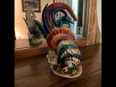 $13.33 • Buy Vintage Ceramic Peacock Figurine Hand Painted Occupied Japan