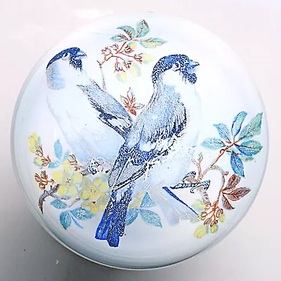 Unusual Murano Paperweight With Two Birds On A White Dome • $9.95