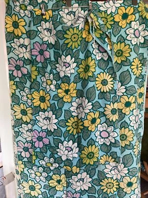 £29.99 • Buy VINTAGE RETRO 60s 70s Floral Curtains 1 Pair + 1 Panel 