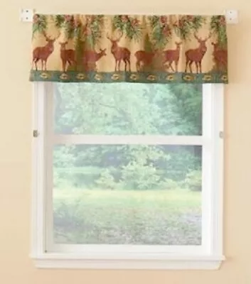 Deer Creek Lodge Valance Curtain Cabin Camp Hunting Lodge Fishing Rustic • $23.90