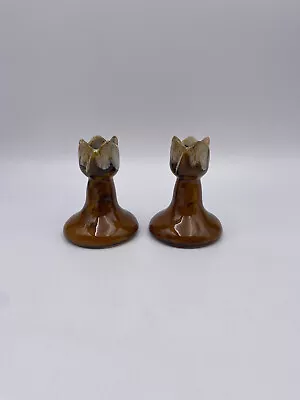 Set Of 2 Anna Van Briggle Drip Glaze Art Pottery Candlestick Holders • $33