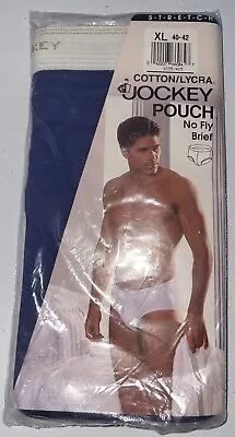 Vintage Jockey Pouch No Fly Men's Blue Fashion Underwear Briefs XL 40-42 1992 • $24.95