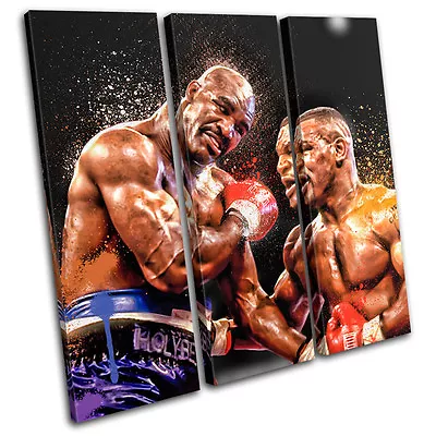 Mike Tyson Holyfield Sports TREBLE CANVAS WALL ART Picture Print VA • $109.99