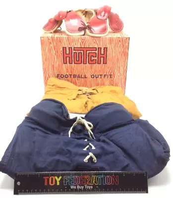 Vintage HUTCH FOOTBALL OUTFIT W/Shoulder Pads 2 Pants (size 30) & Box • $49.99