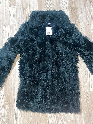 H&M Women's Faux Fur Coat Fully Lined SIZE S Small Emerald Green (Brand New!) • $19.99