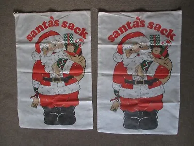 Christmas Sacks X 2 - Santa Father Christmas Drawstring • £2.25