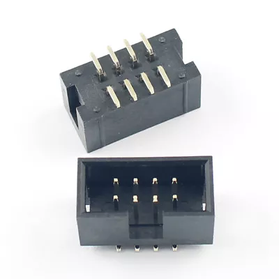 100Pcs 2.54mm 2x4 Pin 8 Pin SMT SMD Male Shrouded Box Header PCB IDC Connector • $17.99