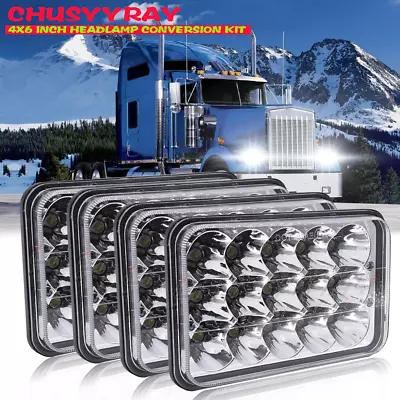 DOT Approved 4X 75W 4x6  Led Headlights For Peterbilt Kenworth H4651 H4652 H4666 • $119.99