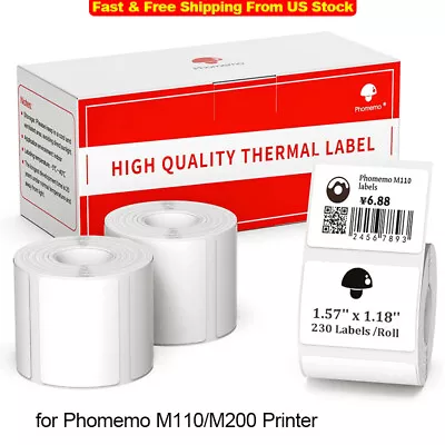 40x30mm Sticker Label Self-Adhesive Thermal Paper For Phomemo M110/M200 Printer • $15.99