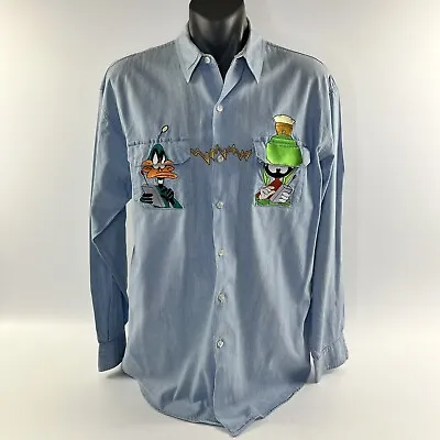 Warner Bros Men’s Looney Tunes Shirt Size L Vintage 1997 Marvin Martian VGUC • $49