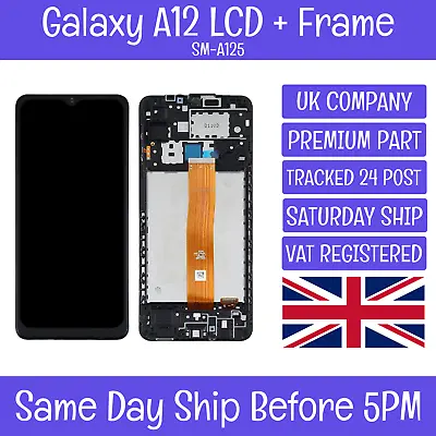 Samsung Galaxy A12 2020 SM-A125F LCD Display Screen Touch Digitizer+Frame • £17.99