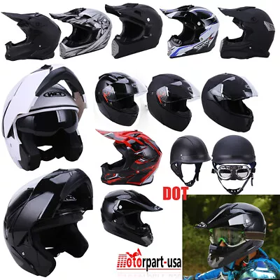 DOT Helmet Motocross Dual Visor Flip Up MX Off-Road Dirt Bike Scooter ATV UTV • $12.34