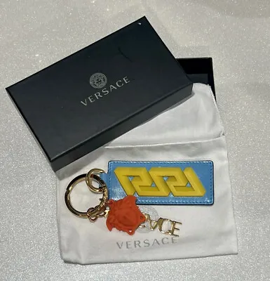 Versace 'La Greca' Medusa Keychain (Orange/ Blue / Yellow) • $145