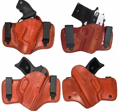 TAGUA Right Hand Brown Leather Dual Clip IWB Concealment Holster - CHOOSE GUN • $47