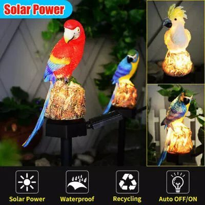 $12.59 • Buy Solar Power Parrot Shape Lamp Landscape Decor Waterproof Lawn Garden LED Light