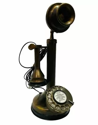 Antique ROTARY DIAL CANDLESTICK Telephone Vintage Working Landline Retro Phone • $65.50