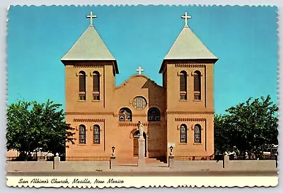 New Mexico Las Cruces San Albino's Church Vintage Postcard Continental • $4.75