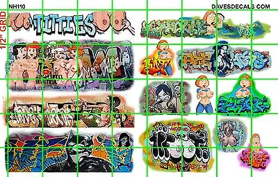 Nh110 Dave's Decals - Adult Themed Cartoon Graffiti Boxcar Wall Urban N Scale 1 • $4.94