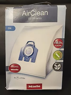 Miele AirClean 3D Efficiency Dust Bag Type GN 4 Bags & 2 Filters New In Open Bx • £13.78