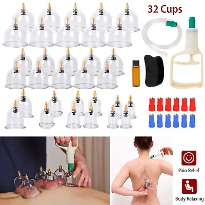 $26.60 • Buy 32 Cups Cupping Set Chinese Massage Medical Body Healthy Therapy Vacuum Suction