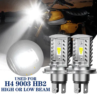 Pair H4 9003 HB2 LED Motorcycle Headlight Kit Hi/Low Beam HID White 6500K EOH US • $24.83