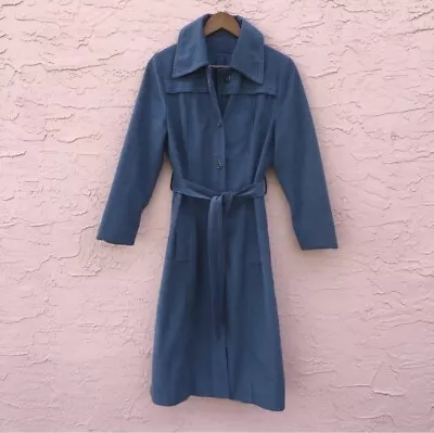 Vintage Aquamates Long Blue Trench Coat • $88