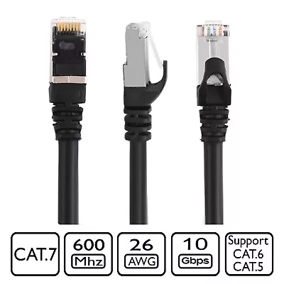 CAT7 CAT6a SFTP Shielded Network LAN Patch Ethernet Cable RJ45 10Gbps 600MHz • $18.98